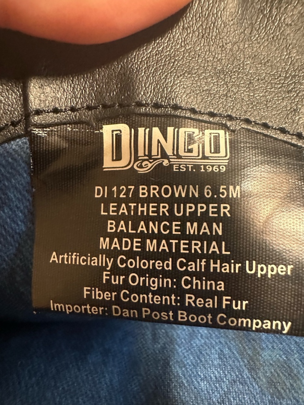 Dingo Cow Print Calf Hair Cowboy Boots Brown NWT 6.5 - Picture 6 of 6
